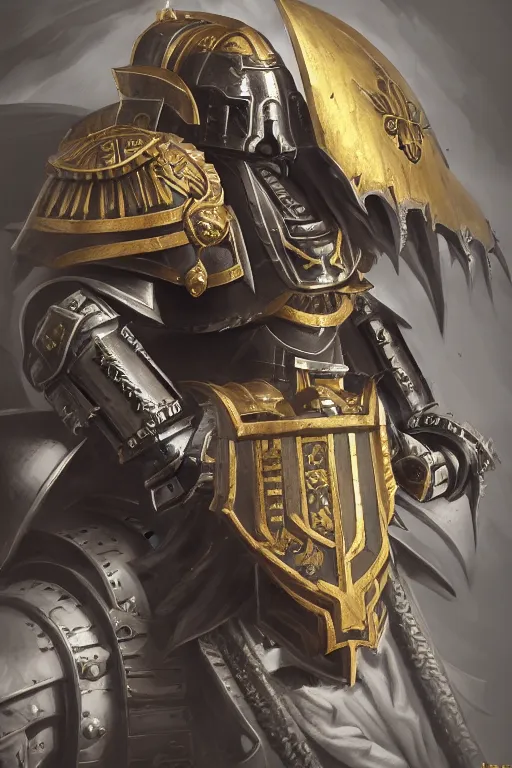 Image similar to armor portrait heros warhammer 4 0 k horus heresy fanart - the primarchs emperor by johannes helgeson animated with vfx concept artist & illustrator global illumination ray tracing hdr fanart arstation zbrush central hardmesh 8 k octane renderer comics stylized