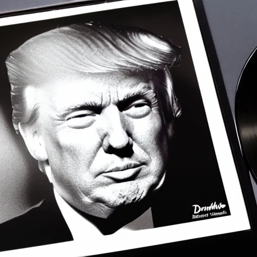 Image similar to vinyl record of donald trump, vinyl record