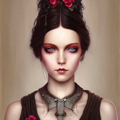 Prompt: tom bagshaw portrait, very beautiful dollpunk in a full dress, professionally retouched, perfect blue eyes, ultra realistic soft painting, floating long hair, soft facial traits, perfectly detailed linework, symmetrical accurate intricate features, highly detailed, artstation, sharp focus