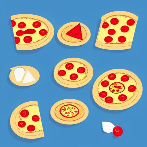 Image similar to pizza, modern flat design style illustration with line elements