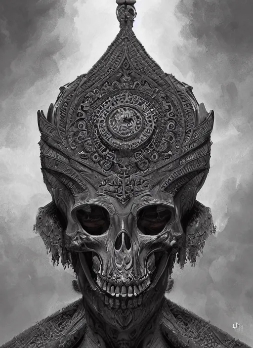 Image similar to digital _ painting _ of _ cizin mayan god of death _ by _ filipe _ pagliuso _ and _ justin _ gerard _ symmetric _ fantasy _ highly _ detailed _ realistic _ intricate _ port