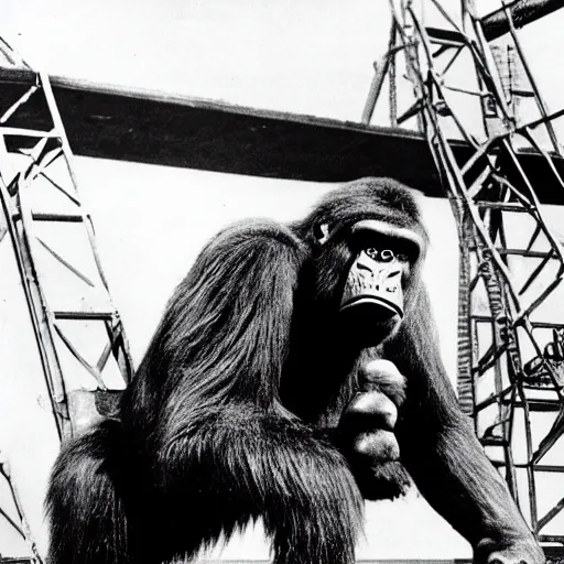 Prompt: a still of king kong in attack of the 5 0 ft. woman ( 1 9 5 8 )