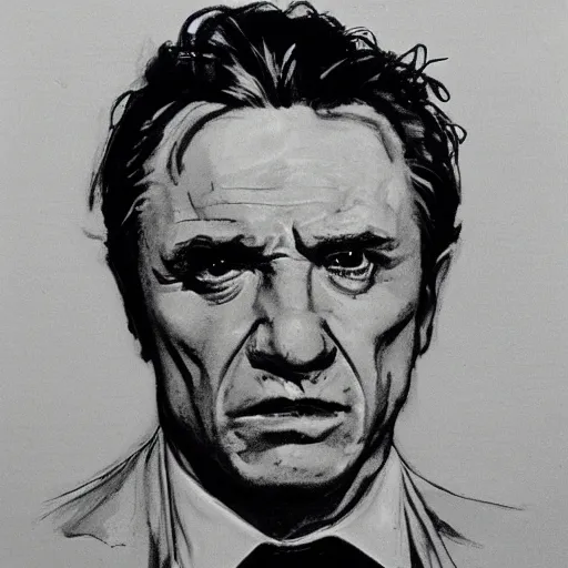 Prompt: portrait of harvey keitel as a pimp in the movie taxi driver, by robert singer sargent