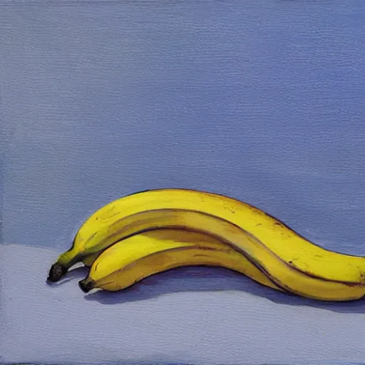 Prompt: banana sunbathing, painting