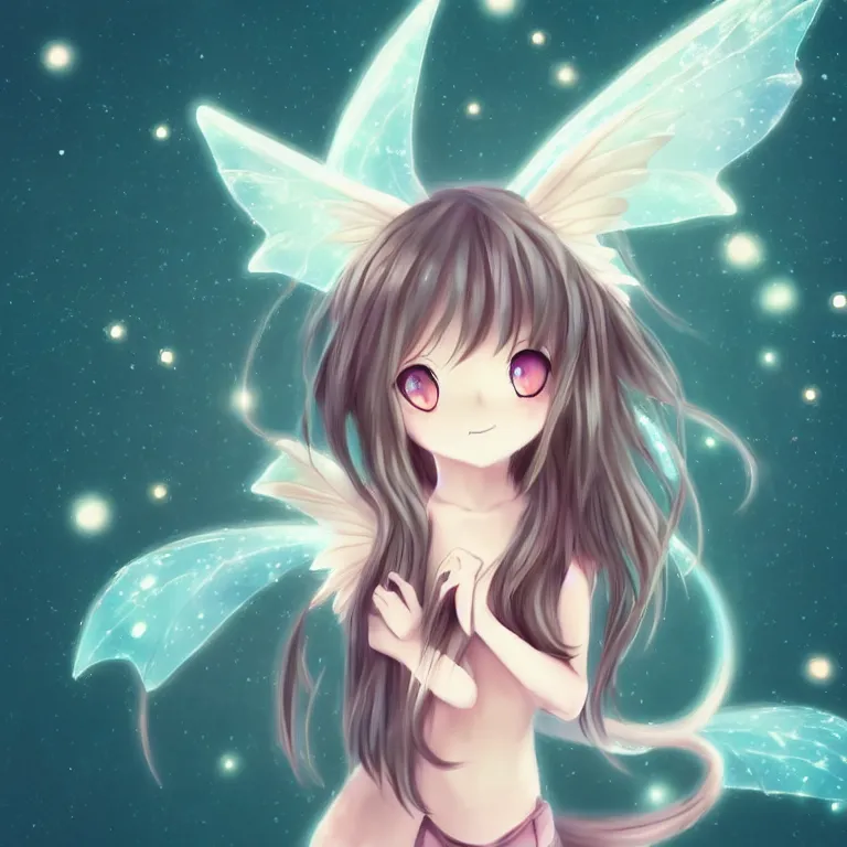 Prompt: cute, full body, female, anime style, a cat girl with fairy wings patting a small dragon, large eyes, beautiful lighting, sharp focus, simple background, creative, heart effects, filters applied, illustration