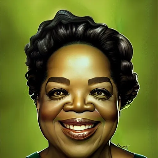 Image similar to a dish of oprah winfreys face fused with okra veg with green stalky ( ( green oprah winfrey's face ) ), oprah okra winfrey sentient veg, by greg rutkowski