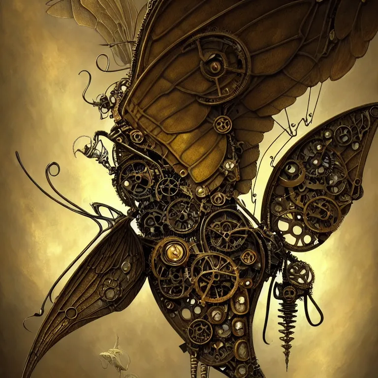 Image similar to steampunk cybernetic biomechanical old world swallowtail with wings, 3 d model, very coherent symmetrical artwork, unreal engine realistic render, 8 k, micro detail, intricate, elegant, highly detailed, centered, digital painting, artstation, smooth, sharp focus, illustration, artgerm, tomasz alen kopera, wlop