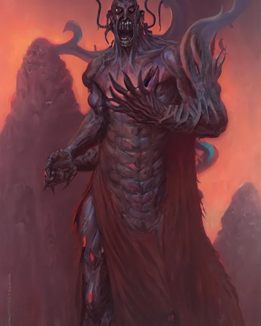 Prompt: a huge humanoid demon by BROM