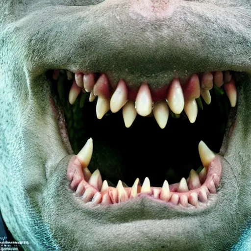 Image similar to National Geographic photo of terrifying snarling mouth