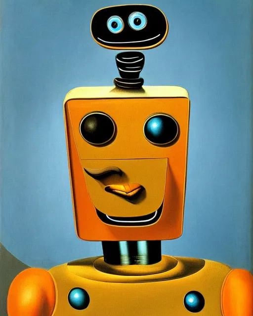 Image similar to portrait of a happy robot, by Salvador Dali