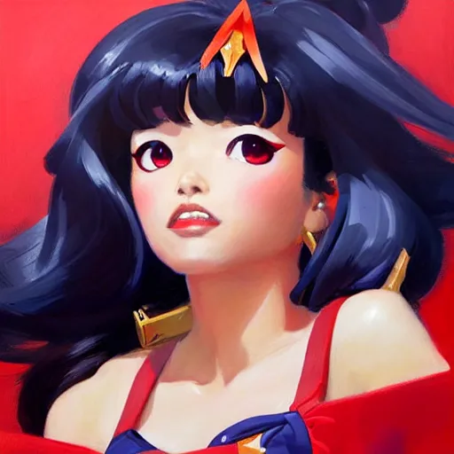 Prompt: greg manchess portrait painting of sailor mars as overwatch character, medium shot, asymmetrical, profile picture, organic painting, sunny day, matte painting, bold shapes, hard edges, street art, trending on artstation, by huang guangjian and gil elvgren and sachin teng