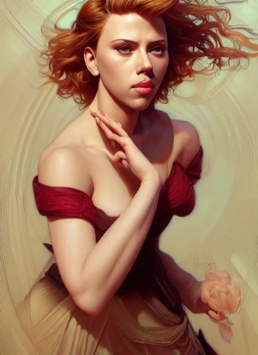 Image similar to ultra realistic illustration, handsome scarlett johansson. realistic intricate, elegant, highly detailed, digital painting, artstation, concept art, smooth, sharp focus, illustration, art by artgerm and greg rutkowski and alphonse mucha and wlop