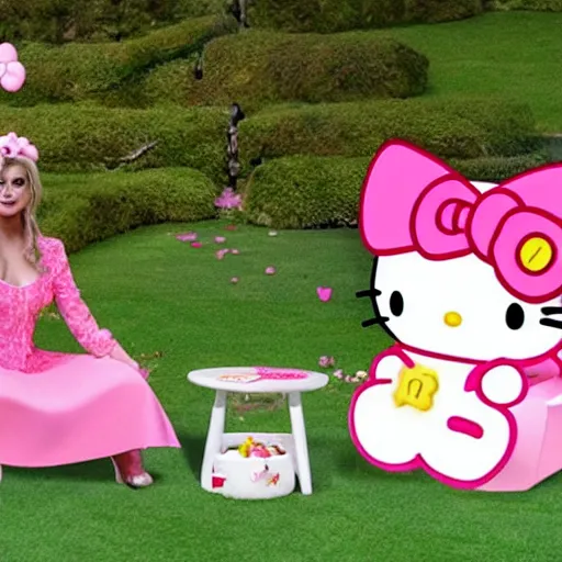 Image similar to hello kitty appears on the tv show love island