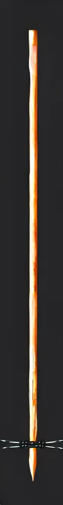 Image similar to picture of a single wooden long futuristic thin enchanted ninja staff with some black ornaments, highlight, weapon, cyberpunk, sci - fi, fantasy, dnd, close shot, single long stick, bright background, award winning