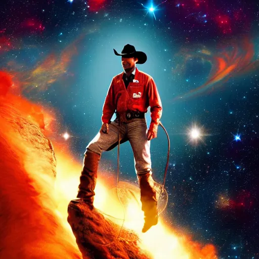 Prompt: cowboy in space 4 k award winner