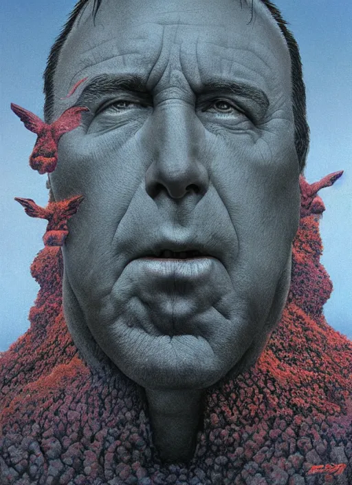 Image similar to alex jones by zdzislaw beksinski and lisa frank