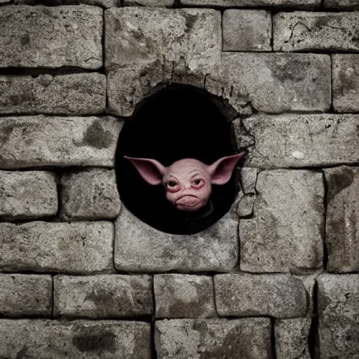 Image similar to goblin inside the wall, photo