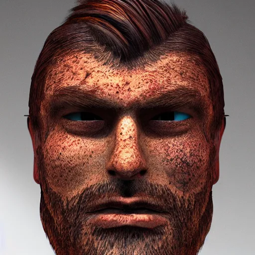 Prompt: male face (image content) + made of natural fire (image style)