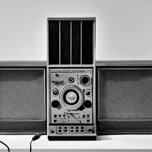 Prompt: 1 9 3 0 s radio receiver, inspired by the [ chrysler building ], 4 k photorealism, [ professional photography ]!!, trending on unsplash