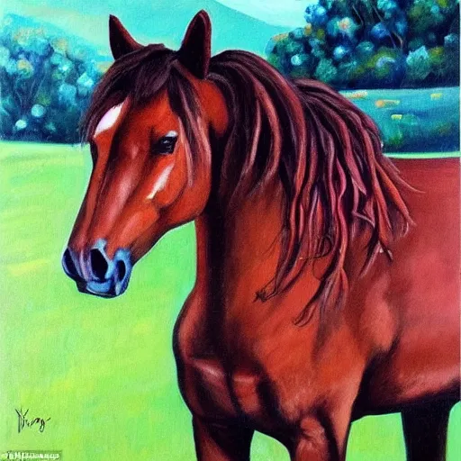 Image similar to A very very very very very very very very very very very very very very very very very very very very beautiful painting of a horse next to a cottage