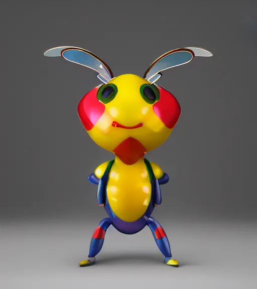 Image similar to a sculpture of cartoon bee by jeff koons ray tracing, octane redner brilliantly coloured, trending on artstation, unreal engine, hdr, polished