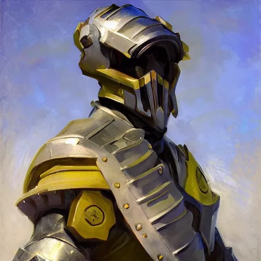 Image similar to greg manchess portrait painting of armored claude monet as overwatch character, medium shot, asymmetrical, profile picture, organic painting, sunny day, matte painting, bold shapes, hard edges, street art, trending on artstation, by huang guangjian, gil elvgren, ruan jia, randy vargas, greg rutkowski