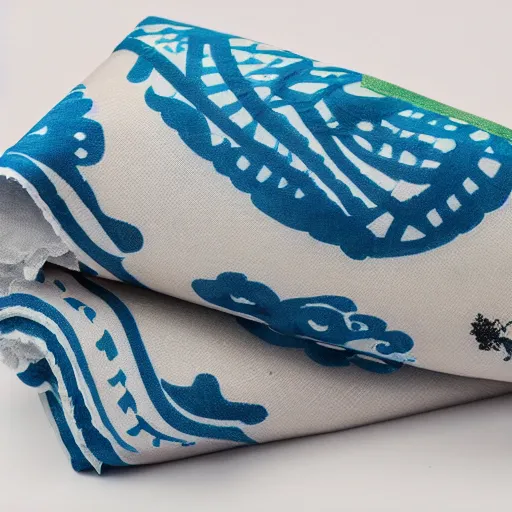 Prompt: photo of furoshiki Japanese wrapping cloth