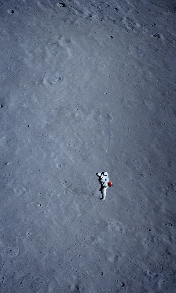 Prompt: a lonely astronaut standing on the moon looking at earth, 4k