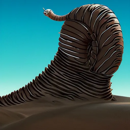 Image similar to cartoon joe biden's face a dune sandworm body shai-hulud cover art dune; photorealistic cgi movie poster style, artstation, Mihai, sandworm, shai-hulud