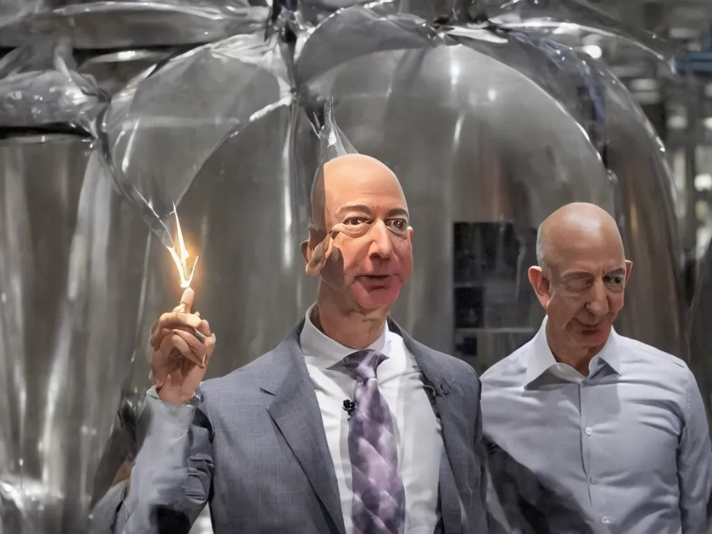 Image similar to jeff bezos as a conehead