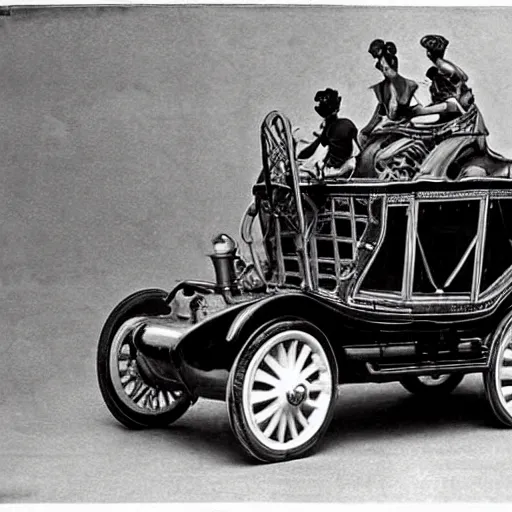 Image similar to clockpunk automobile from the 1 8 2 0 s