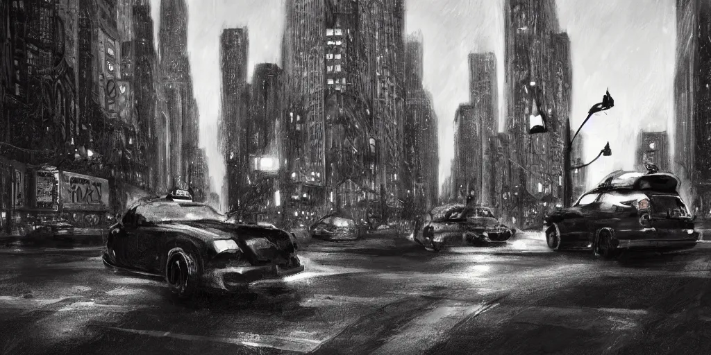 Image similar to taxi through the streets of chicago, night time, dramatic lighting, german expresionism, noir film, character sheet, fine details, concept design, high contrast, anthrophomorfic animals, kim jung gi, greg rutkowski, trending on artstation, 8 k, full body, turnaround, front view, back view, ultra wide angle