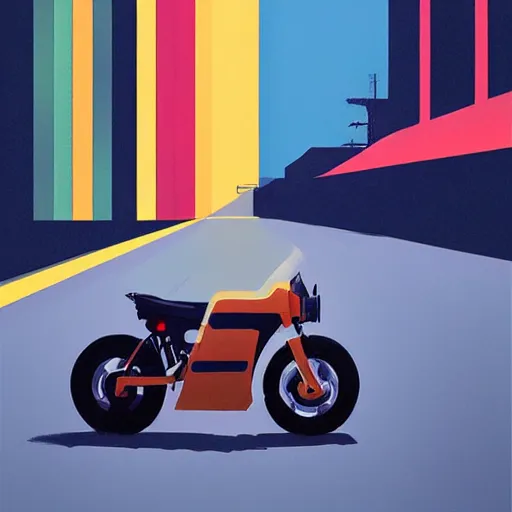 Image similar to 🌈 abstract concept motorcycle by atey ghailan and edward hopper