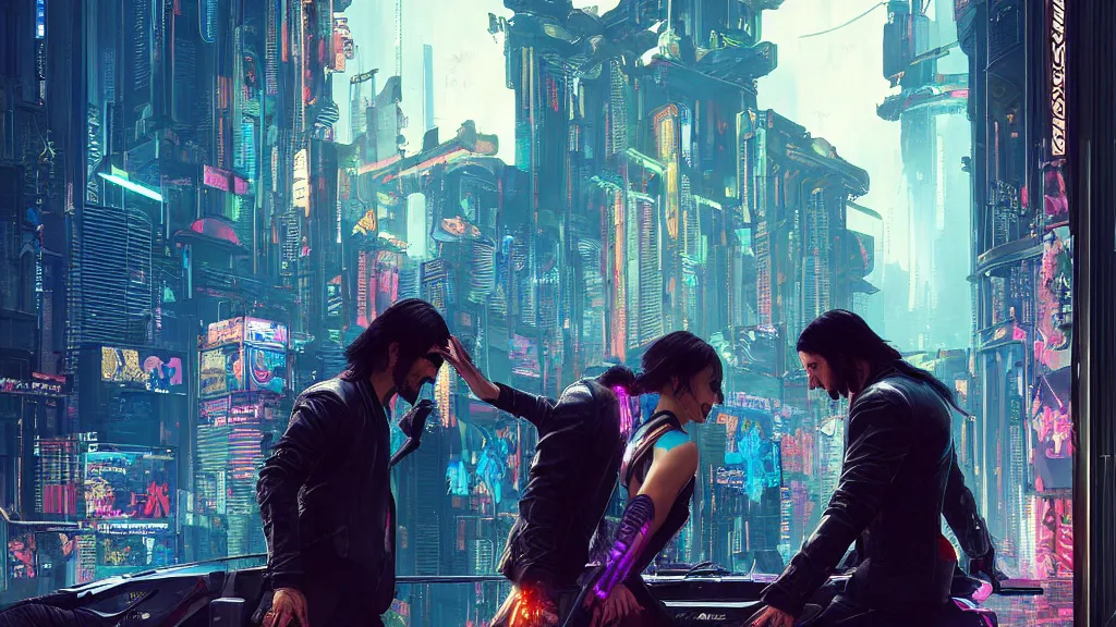 Cyberpunk streets, futuristic city, wallpaper, rain, foggy, dystopia, moody  empty future, art illustration Stock Illustration