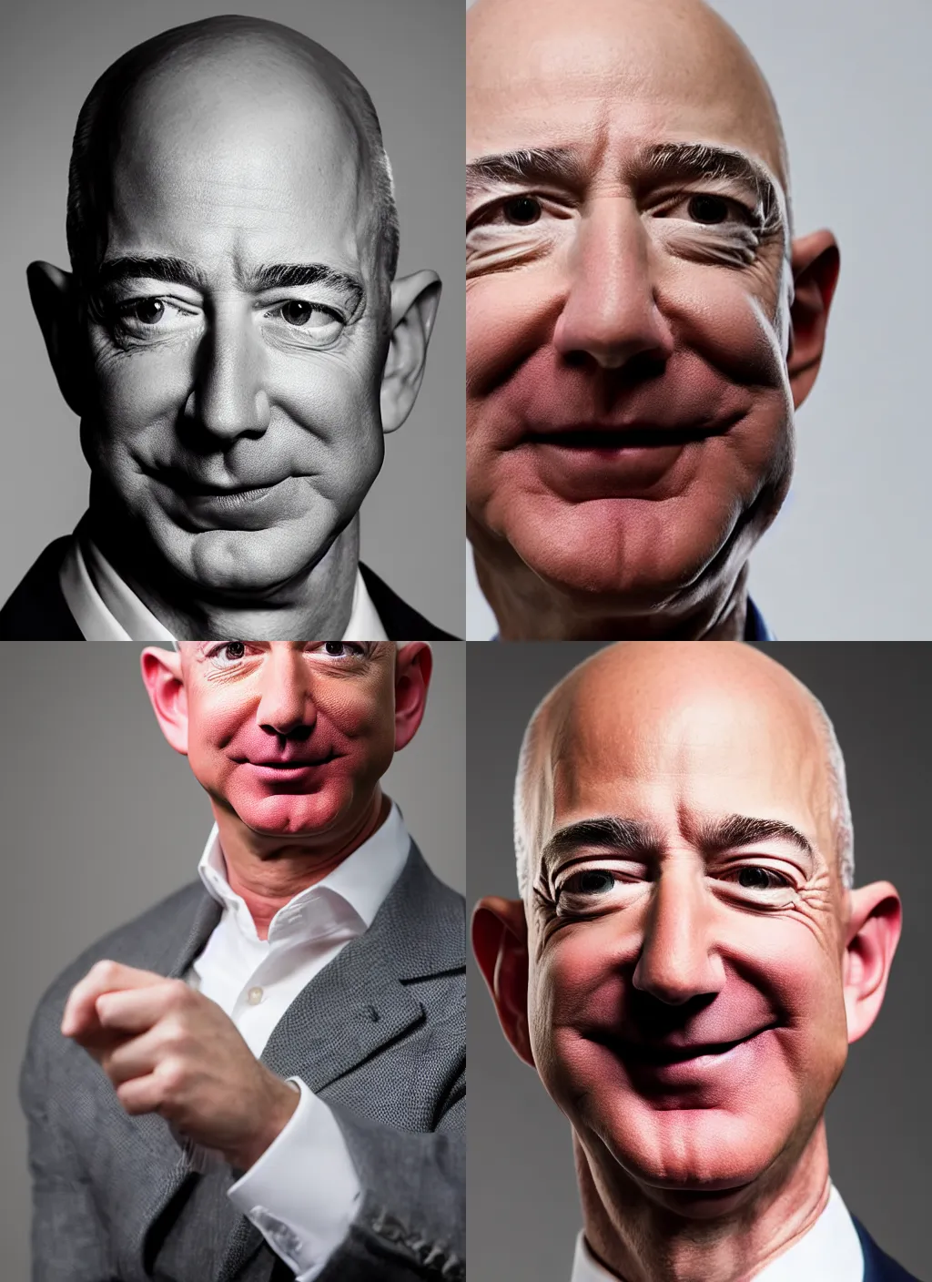 Image similar to Jeff Bezos with hair and a beard, portrait photography, 85mm, studio lighting