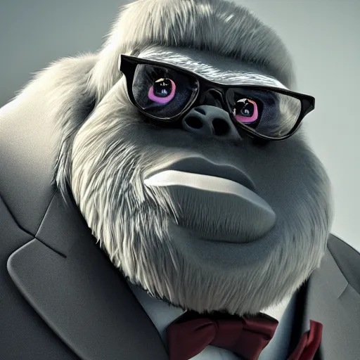 Image similar to a yeti dressed in formal suit attending a meeting in Tokyo, digital art, octane render, unreal engine 5, trending on artstation, highly detailed, 8k UHD, artgerm