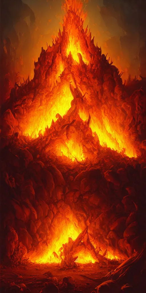 Image similar to a large crackling bonfire inferno by andreas rocha, by justin gerard, by anato finnstark