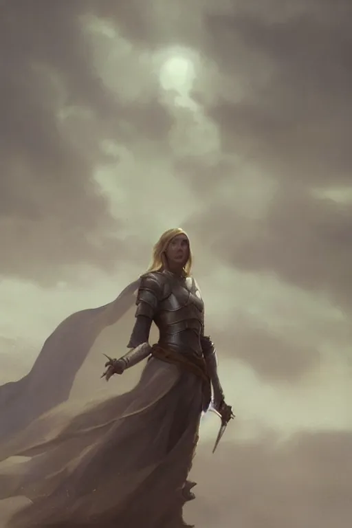 Prompt: portrait, Saoirse Ronan as a paladin, dramatic lighting, cinematic, establishing shot, high detail, photo realistic, cinematic lighting, post processed, concept art, artstation, matte painting, style by eddie mendoza, raphael lacoste, alex ross