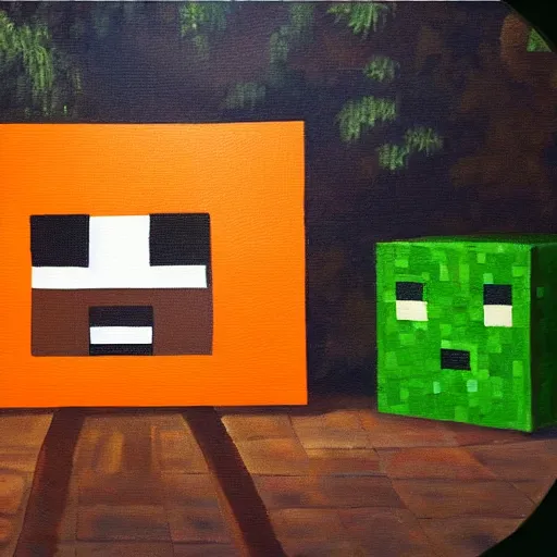 Prompt: minecraft painting