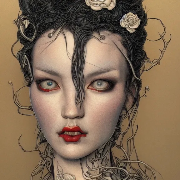 Image similar to a highly detailed portrait in the style of james jean and in the style of gerald brom.