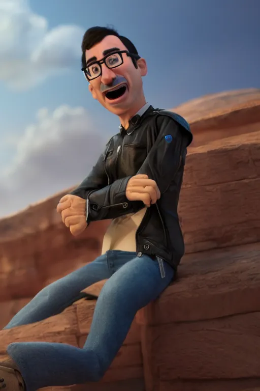 Image similar to john oliver, tom of finland, dreamworks pixar octane render