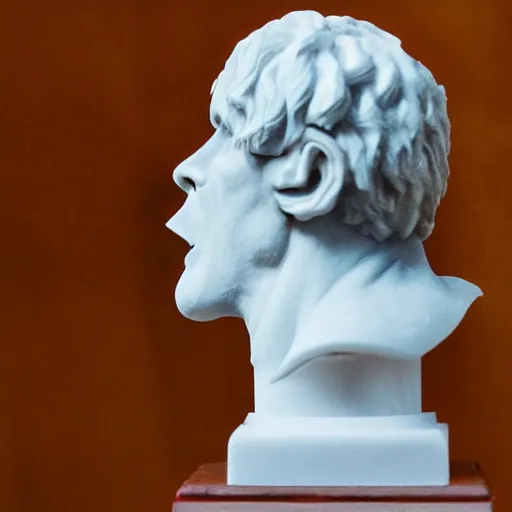 Prompt: marble bust of angry todd howard