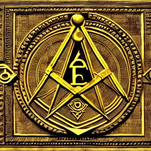 Prompt: ancient masonic symbols revealed for the first time since the 1 6 0 0 s, detailed, symmetrical