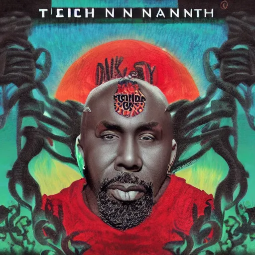 Prompt: tech n 9 ne dark album cover by monet