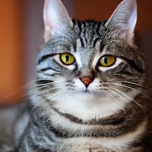 Image similar to gray tabby cat with gold crown