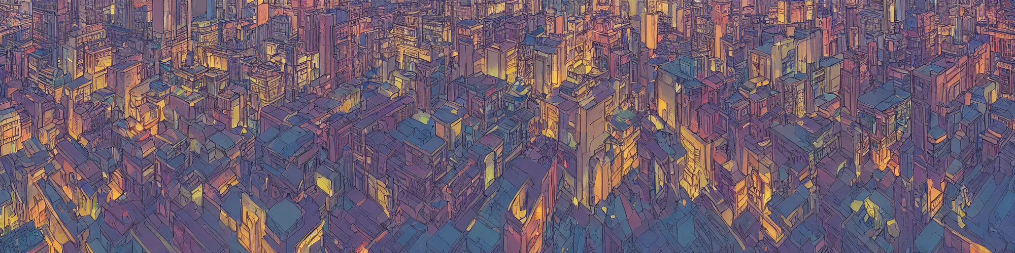 Image similar to panorama view of a city, on the street, no cars. sharp focus, cinematic pose, cinematic lighting, unreal engine render. art by josan gonzales and moebius and deathburger.