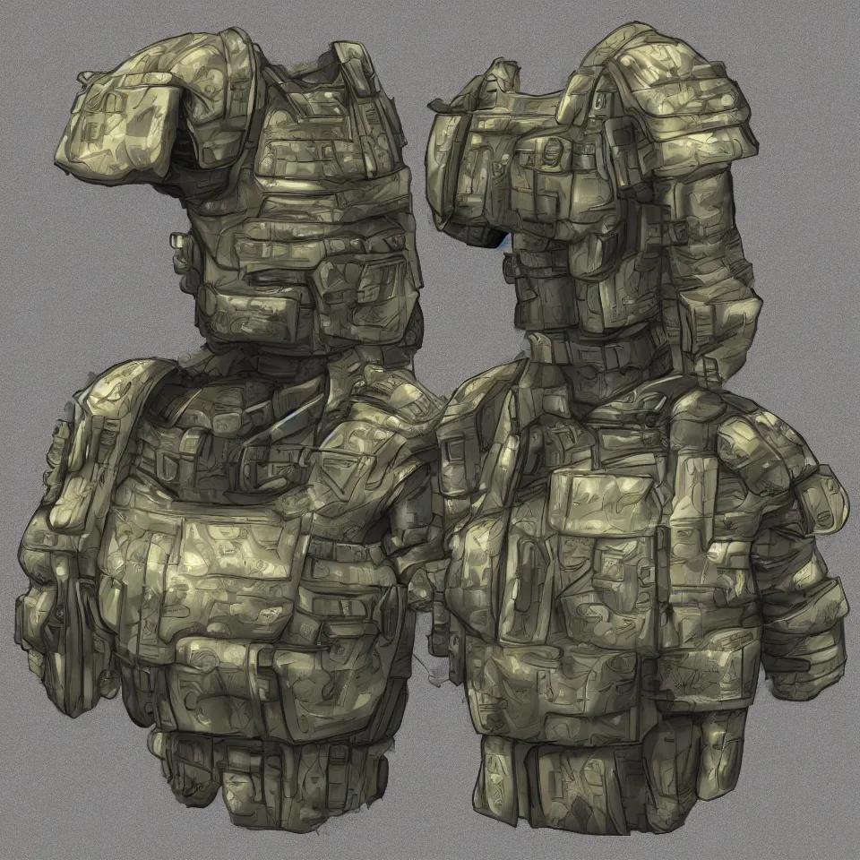 Prompt: standard massive nano chest armor plating military modern era variants 2 0 5 0 digital art hd 4 k