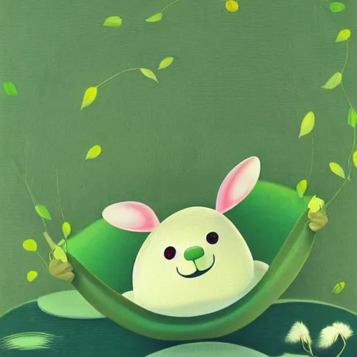 Image similar to a happy green kangaroo by chiho aoshima