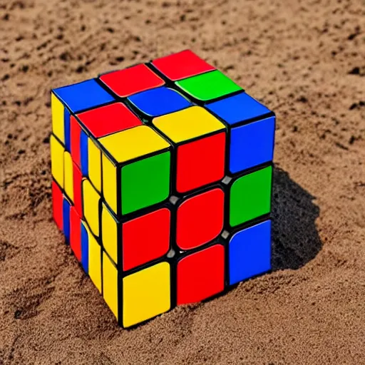 Image similar to rubik cube with sand texture and color