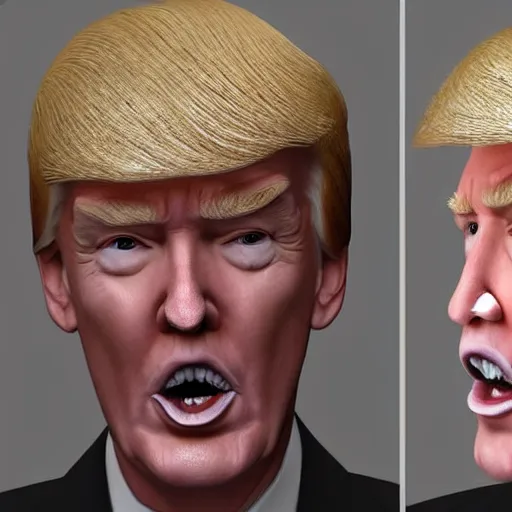 Image similar to Donald Trump emaciated, 8k, high definition, highly detailed, photo-realistic